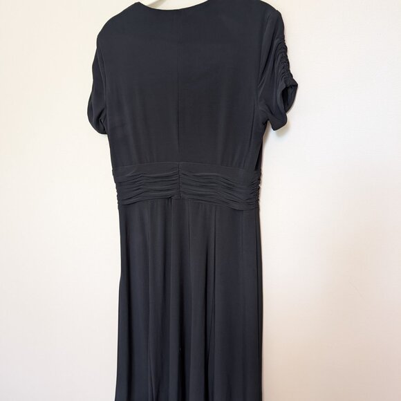 Evan Picone Little Black Dress short sleeve 12 EUC cummerbund waist - Picture 5 of 12